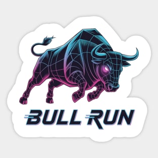BULL RUN Synthwave - Day Trader Aesthetic Sticker